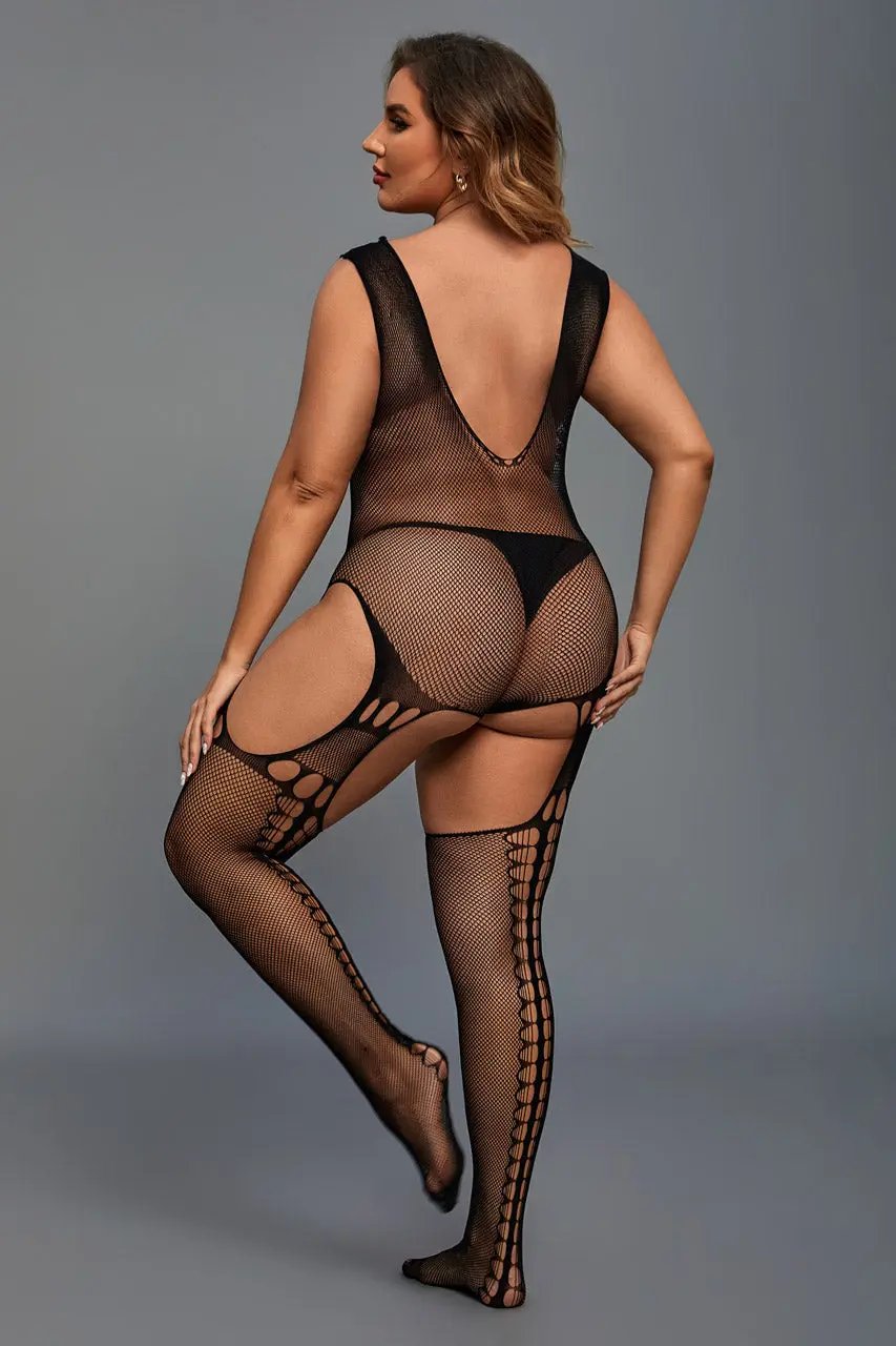3wishes.com Apparel & Accessories > Lingerie - 3wishes Seamless Plus Size Bodysuit - Premium Quality - Love Salve